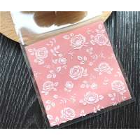 1500pcs/pack pink rose plastic cookie packaging 10x10cm cupcake wrapper bags self adhesive bags