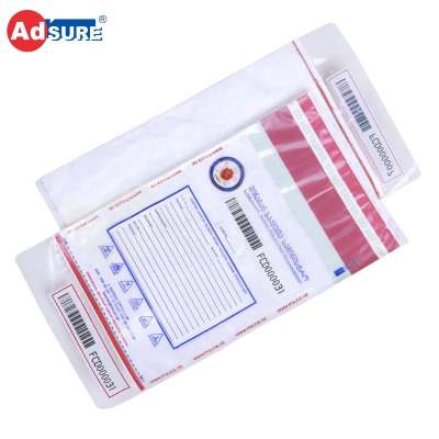 Custom High Quality Biodegradable Tamper Proof Evidence Polymer Bags With Double Tape