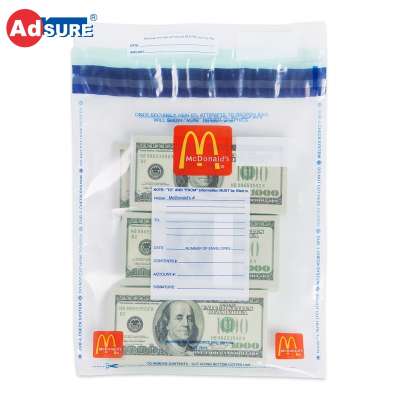 SecurityTamper Evident Bags/Plastic Deposit Bags with Serial Number and Barcode