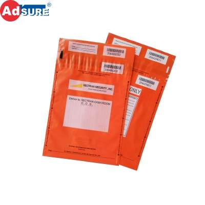 Custom Logo Bank Deposit Cash Transmittal Bags/Self Adhesive Safe Bag For Packing Cash, Secret Document, Money